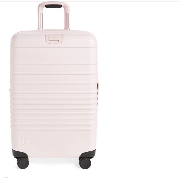 BEIS Bags Nwt Beis Carry On Sakura Pink Suitcase Roller Bag Poshmark